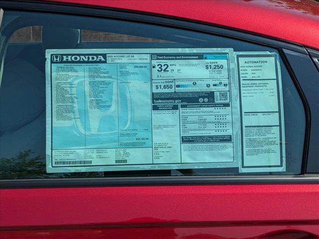 new 2025 Honda Accord car, priced at $30,705