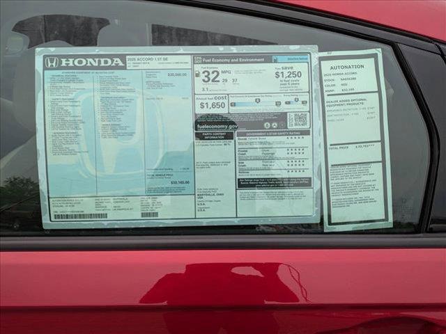 new 2025 Honda Accord car, priced at $30,705