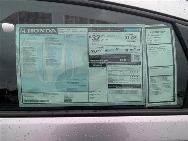 new 2025 Honda Accord car, priced at $30,274