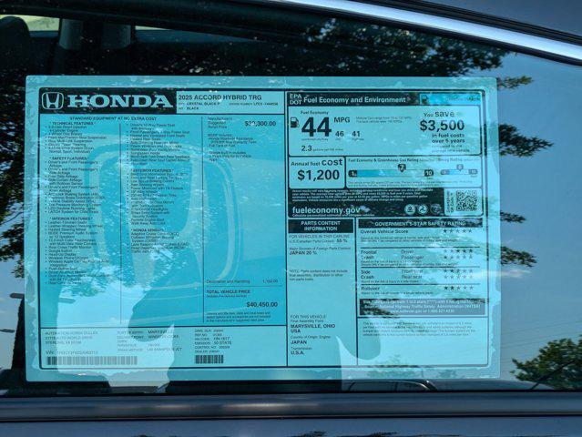 new 2025 Honda Accord Hybrid car, priced at $40,450