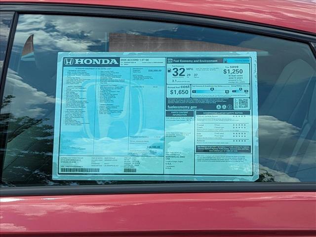 new 2025 Honda Accord car, priced at $32,165