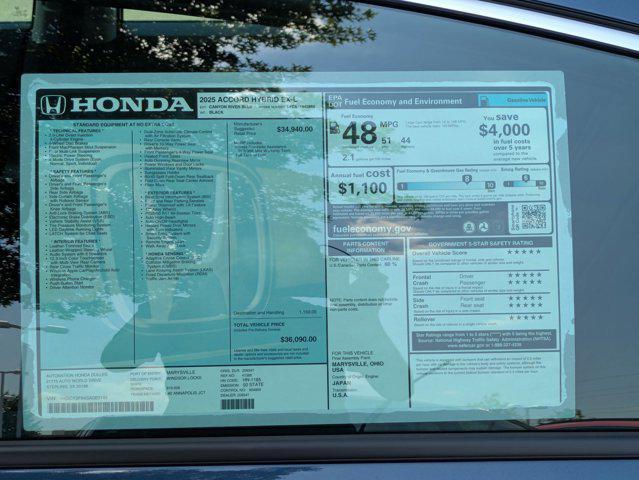 new 2025 Honda Accord Hybrid car, priced at $36,090