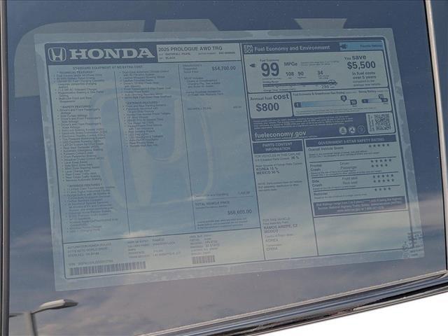 new 2025 Honda Prologue car, priced at $55,605