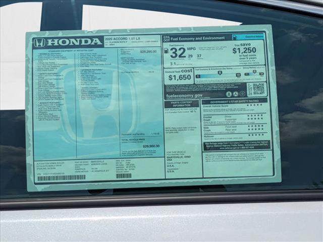 new 2025 Honda Accord car, priced at $29,900
