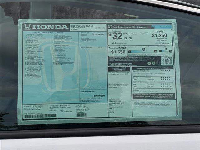 new 2025 Honda Accord car, priced at $28,688