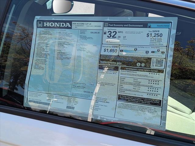 new 2025 Honda Accord car, priced at $29,945