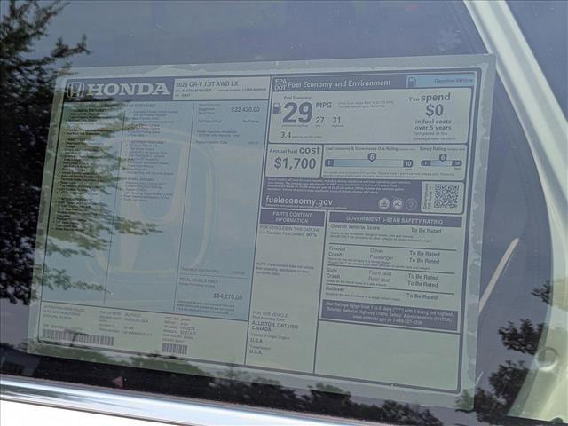 new 2026 Honda CR-V car, priced at $34,270