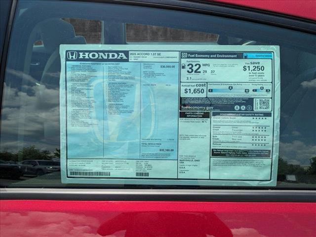 new 2025 Honda Accord car, priced at $32,165