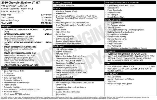 used 2020 Chevrolet Equinox car, priced at $19,267