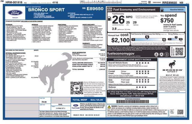 used 2024 Ford Bronco Sport car, priced at $28,911