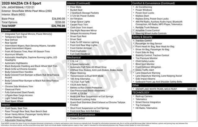 used 2020 Mazda CX-5 car, priced at $19,499