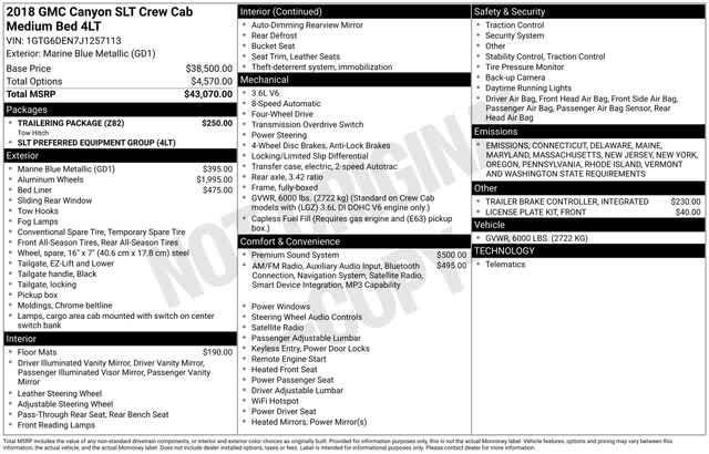 used 2018 GMC Canyon car, priced at $17,587