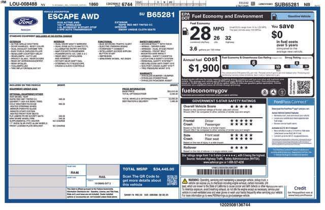 new 2025 Ford Escape car, priced at $33,412