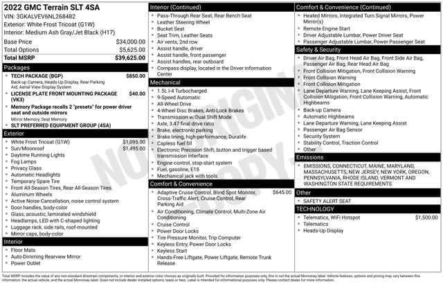 used 2022 GMC Terrain car, priced at $24,696