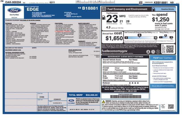 used 2019 Ford Edge car, priced at $14,508