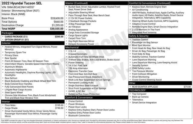 used 2022 Hyundai Tucson car, priced at $22,206