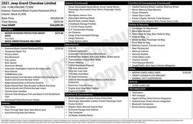 used 2021 Jeep Grand Cherokee car, priced at $25,951