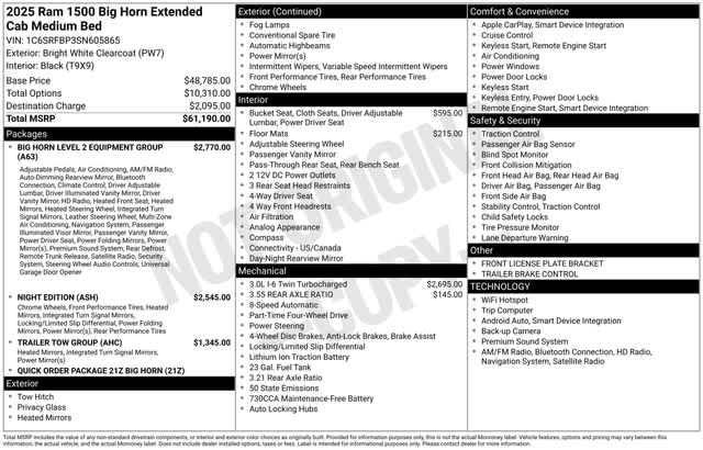 used 2025 Ram 1500 car, priced at $41,977