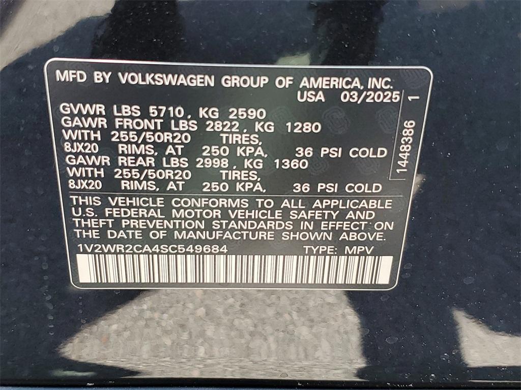 new 2025 Volkswagen Atlas car, priced at $40,466