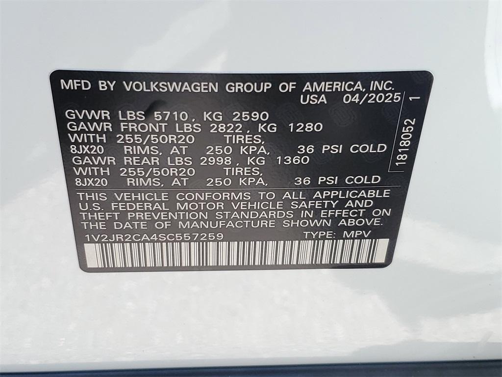new 2025 Volkswagen Atlas car, priced at $40,986