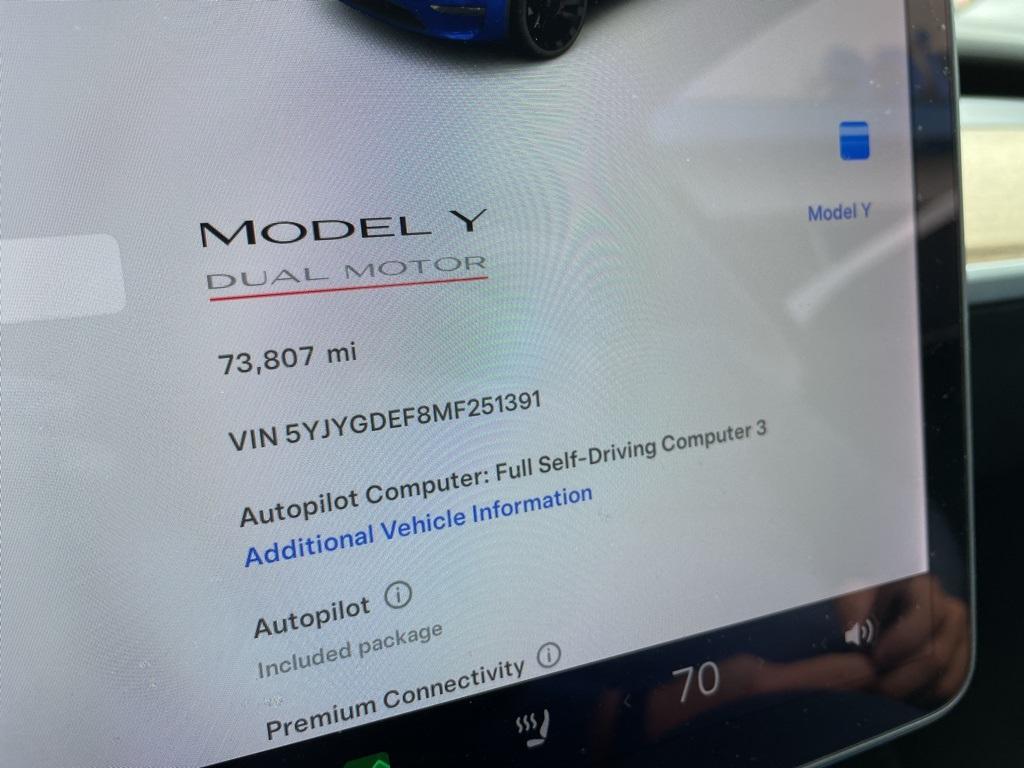 used 2021 Tesla Model Y car, priced at $23,998