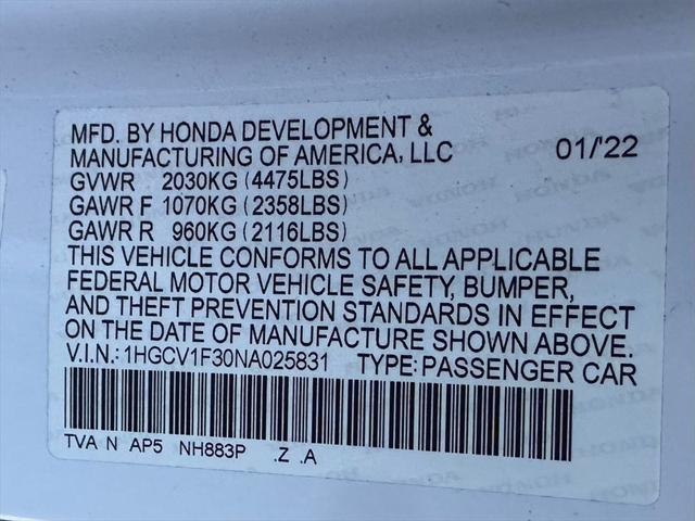 used 2022 Honda Accord car, priced at $25,790