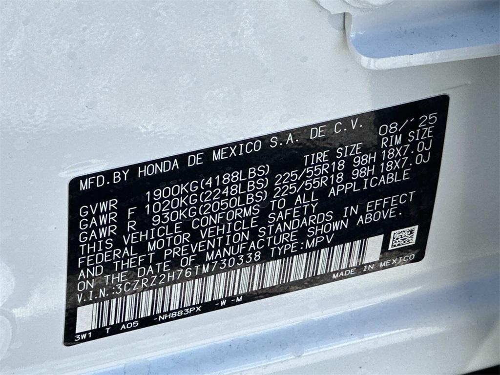 new 2026 Honda HR-V car, priced at $33,455