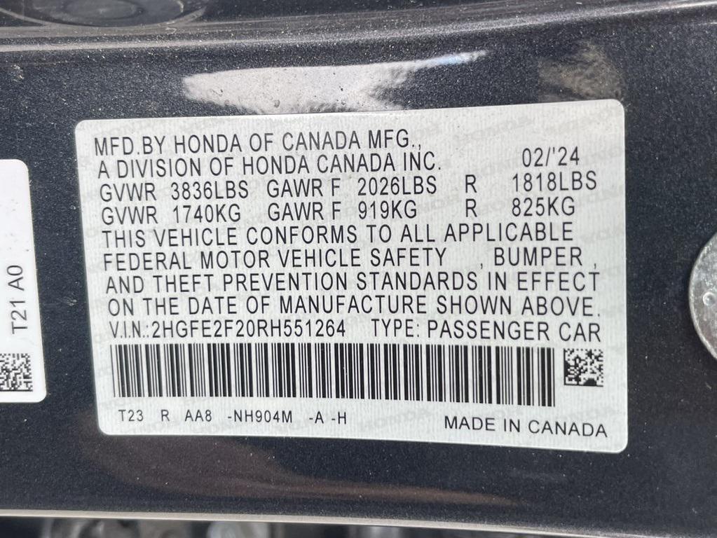 used 2024 Honda Civic car, priced at $23,804