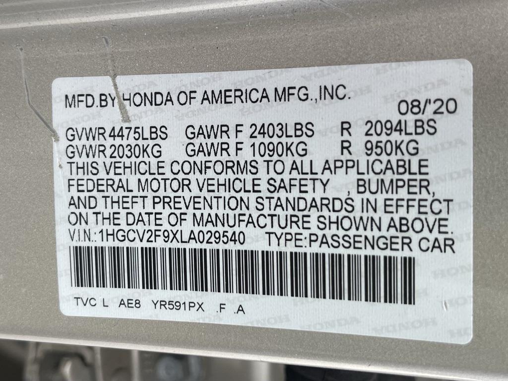 used 2020 Honda Accord car, priced at $24,403