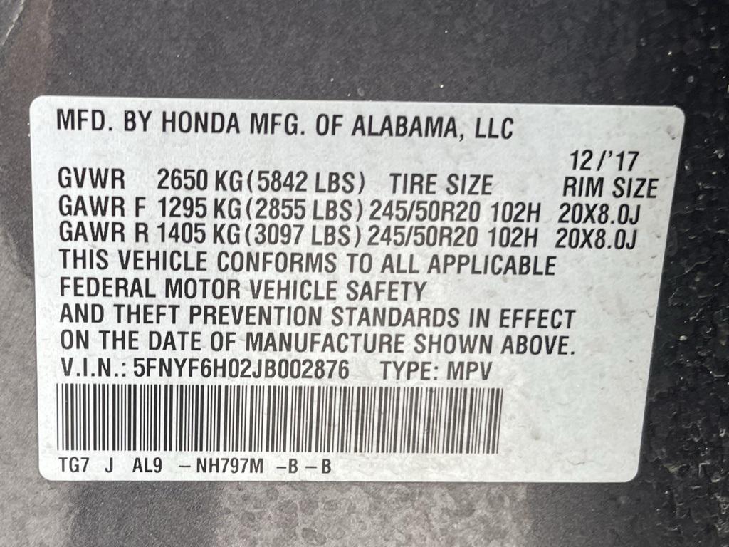 used 2018 Honda Pilot car, priced at $18,176