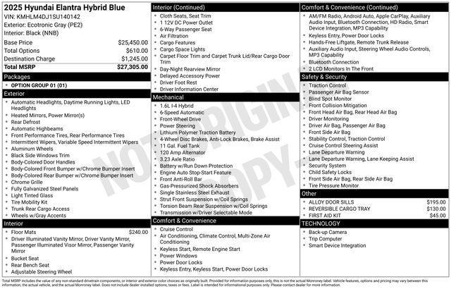 used 2025 Hyundai ELANTRA HEV car, priced at $23,990