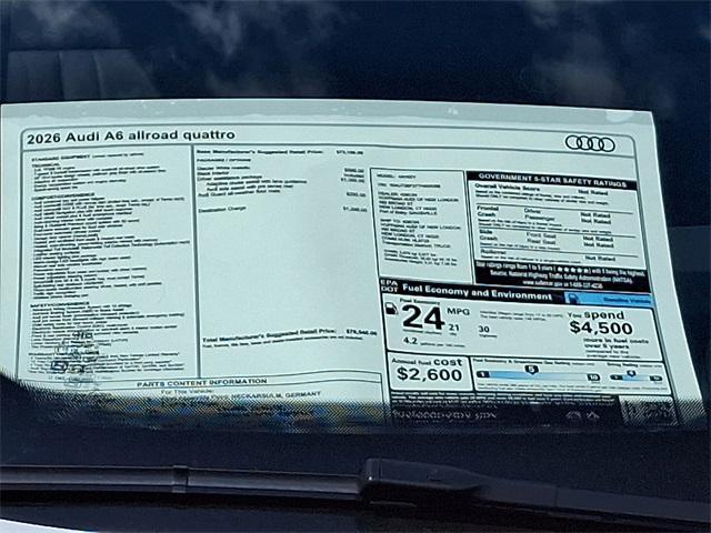 new 2026 Audi A6 car, priced at $76,540