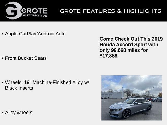 used 2019 Honda Accord car, priced at $17,888