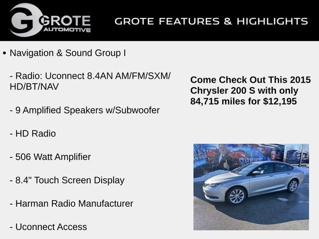 used 2015 Chrysler 200 car, priced at $12,195