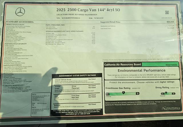 new 2025 Mercedes-Benz Sprinter 2500 car, priced at $58,624