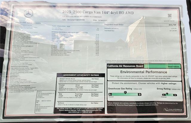 new 2025 Mercedes-Benz Sprinter 2500 car, priced at $71,537