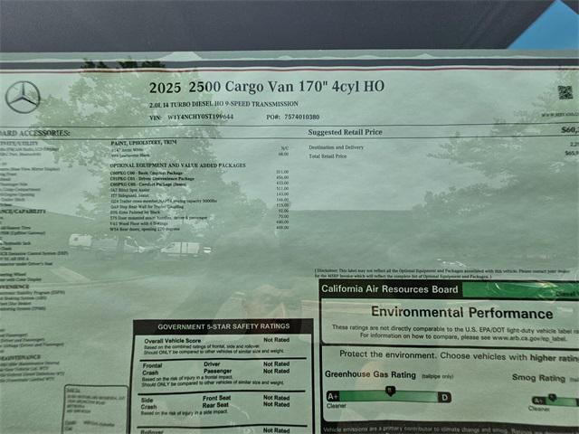 new 2025 Mercedes-Benz Sprinter 2500 car, priced at $65,939