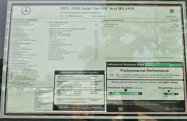 new 2025 Mercedes-Benz Sprinter 2500 car, priced at $70,769