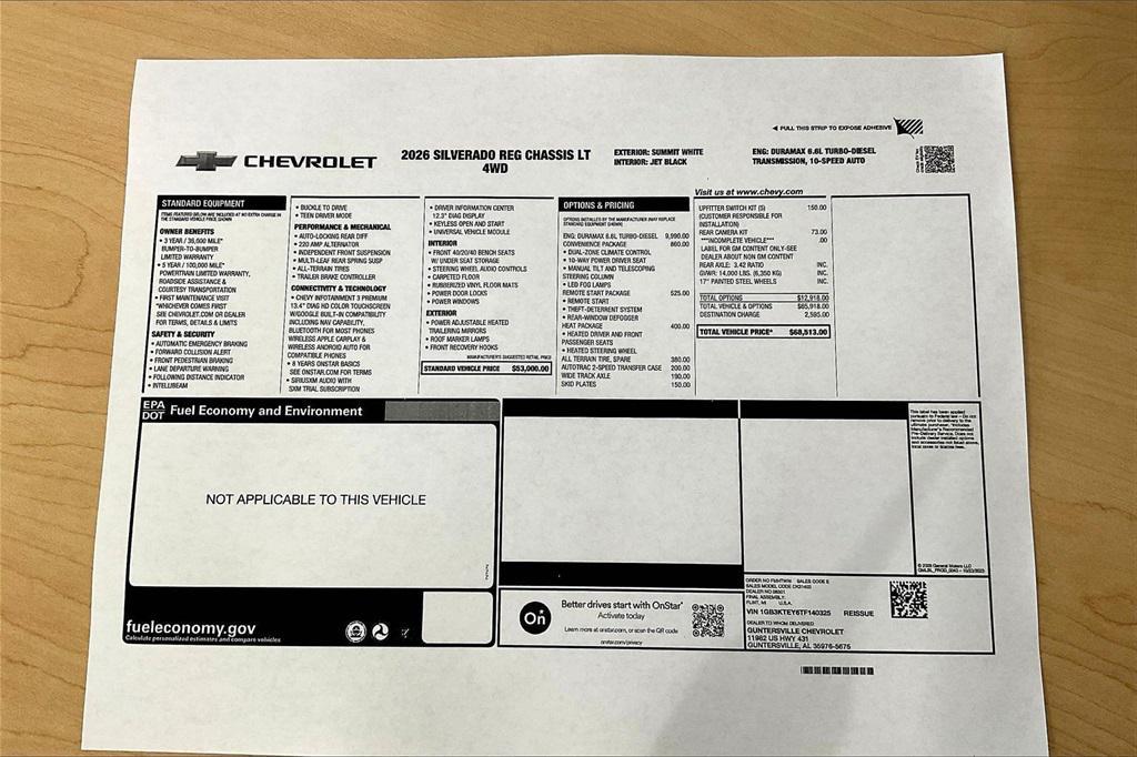 new 2026 Chevrolet Silverado 3500 car, priced at $72,108