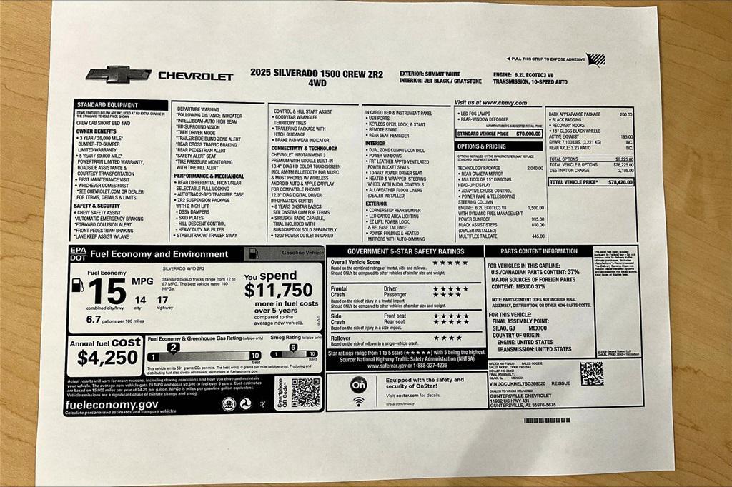 new 2025 Chevrolet Silverado 1500 car, priced at $67,420