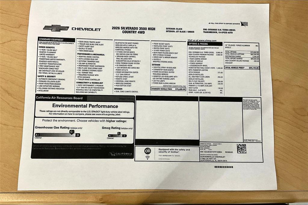 new 2026 Chevrolet Silverado 3500 car, priced at $90,145