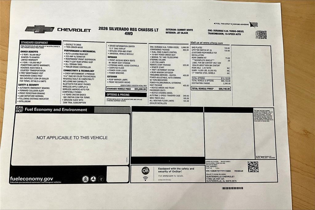 new 2026 Chevrolet Silverado 3500 car, priced at $63,748