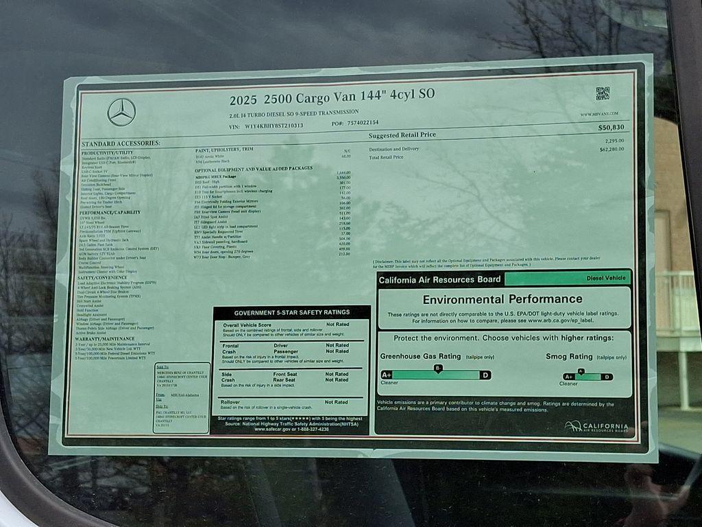 new 2025 Mercedes-Benz Sprinter 2500 car, priced at $62,280