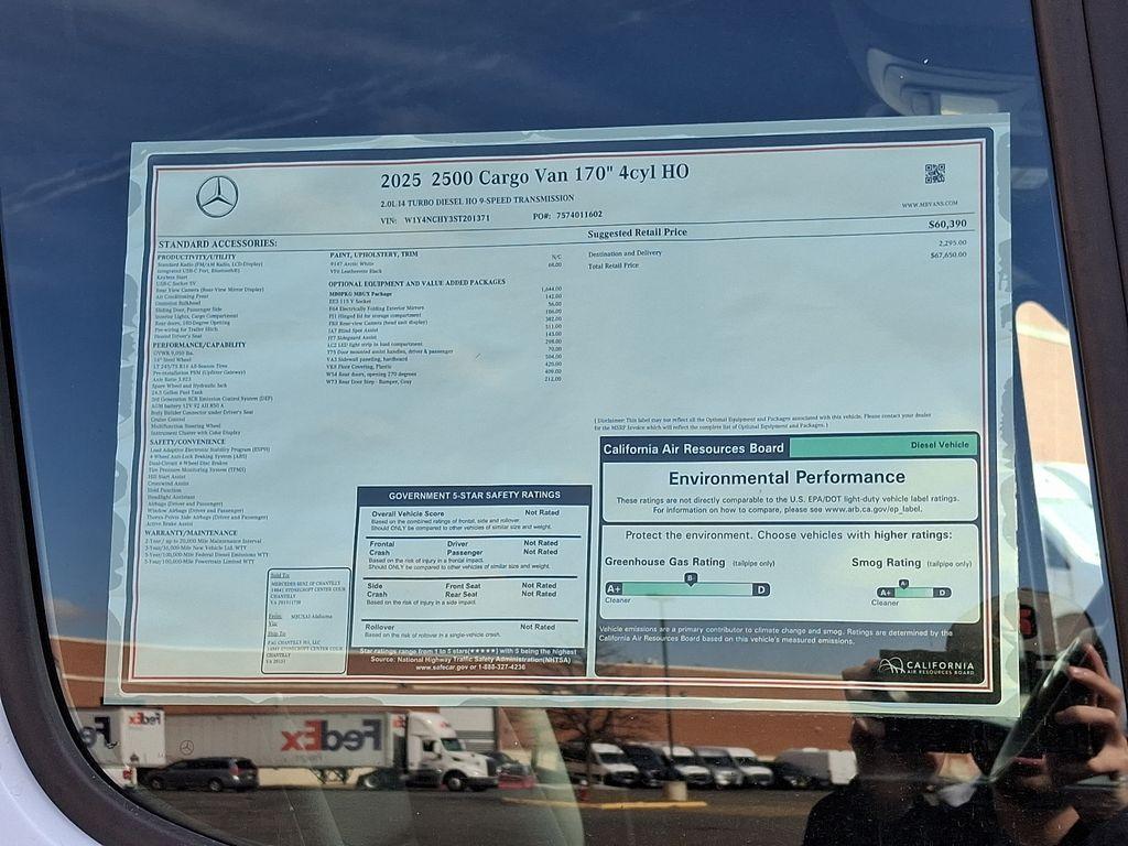 new 2025 Mercedes-Benz Sprinter 2500 car, priced at $67,650