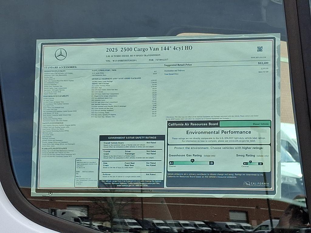 new 2025 Mercedes-Benz Sprinter 2500 car, priced at $66,757