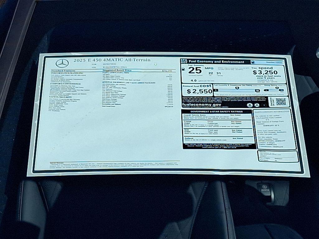 new 2025 Mercedes-Benz E-Class car, priced at $90,680