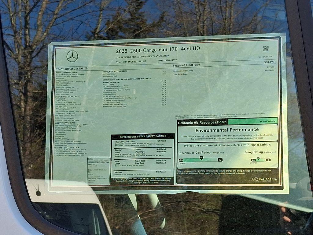 new 2025 Mercedes-Benz Sprinter 2500 car, priced at $67,650