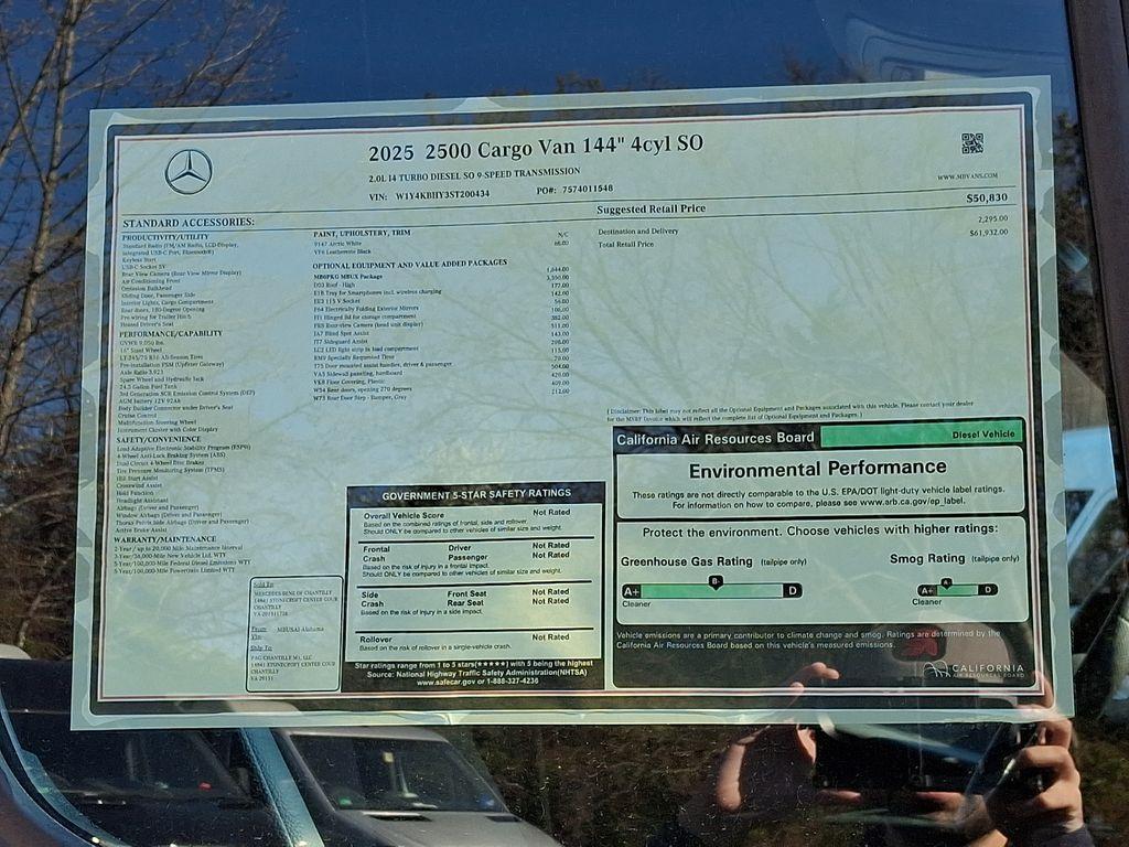 new 2025 Mercedes-Benz Sprinter 2500 car, priced at $61,932