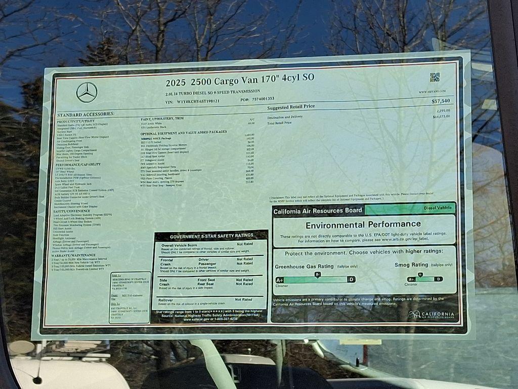 new 2025 Mercedes-Benz Sprinter 2500 car, priced at $64,673