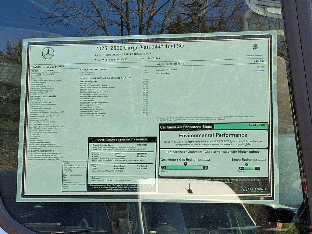 new 2025 Mercedes-Benz Sprinter 2500 car, priced at $62,280